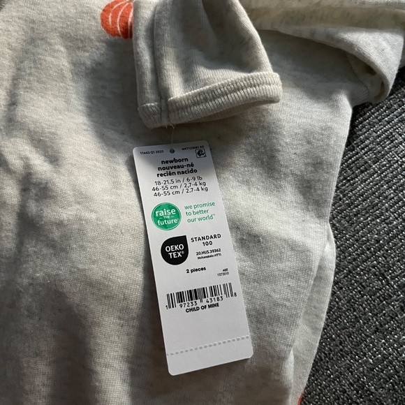 Carter's Child of Mine Baby Unisex Pumpkin Outfit Set, 2-Piece - Picture 3 of 3